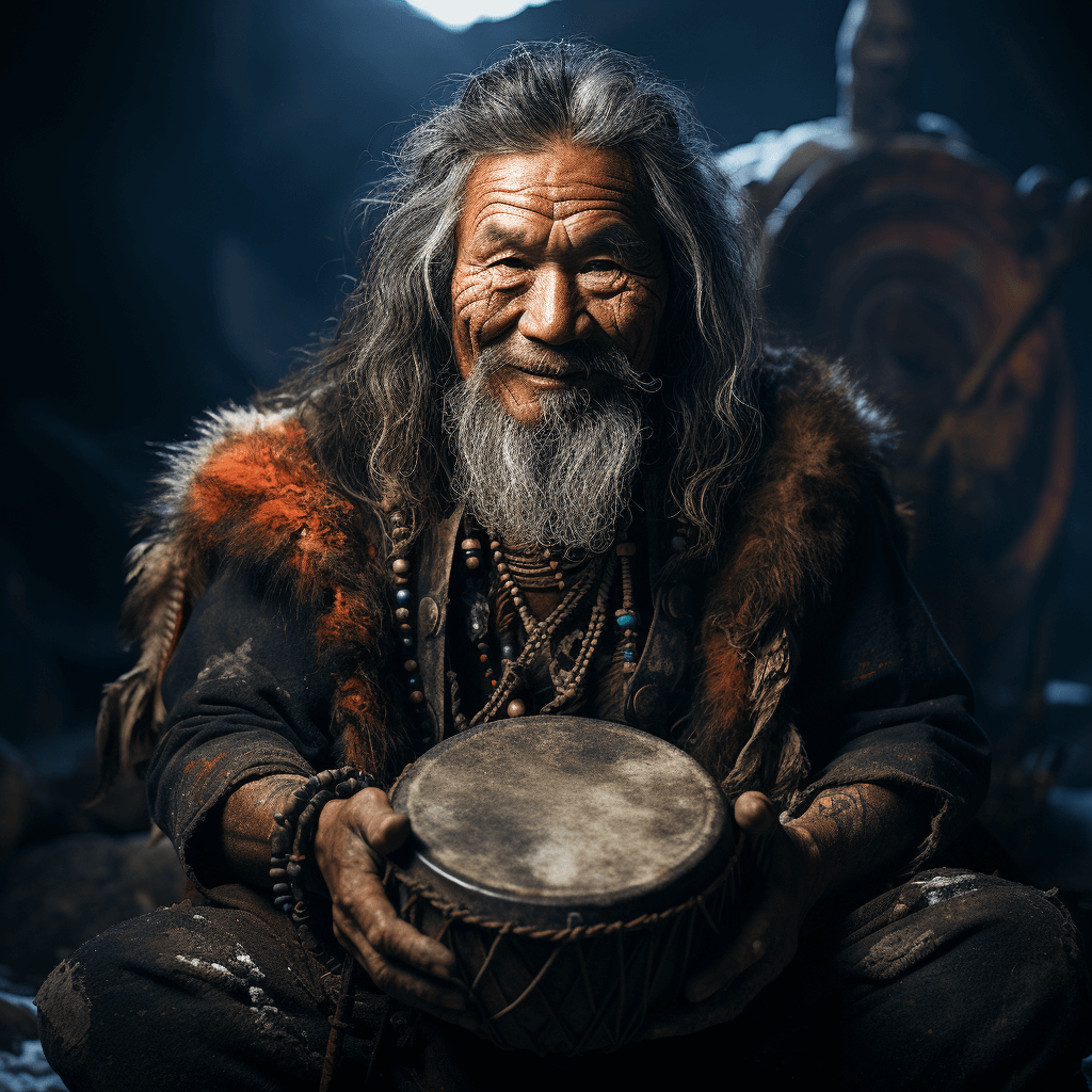 ic7zi_A_shaman_Mongolic_Shaman_native_to_Siberia_named_Morgon_Kara_drum