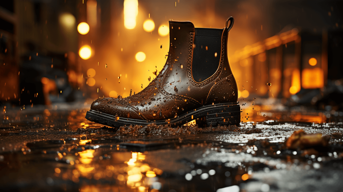ic7zi_A_Journey_in_Brown_chelsea_boots_raining_muddy_uphill_moon